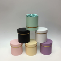 Boîtes d'emballage rondes en carton pour fleurs, mini-bouquets de fleurs en papier uni, emballage de roses, boîte à chapeau pour fleurs, boîte cadeau