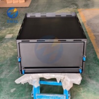 Modèle d'usine personnalisé, revêtement noir avec deux tiroirs coulissants, panneau en aluminium, tiroir de rangement en aluminium pour camping-car, camion