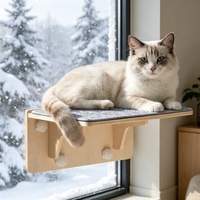 Hamac de fenêtre pour chat avec ventouses et support en bois massif