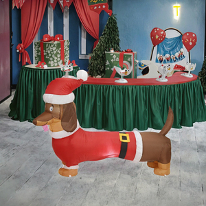 Bán Chạy Nhất 1.6 Mét <span class=keywords><strong>Dachshund</strong></span> Inflatable Giáng Sinh Trang Trí Với Đáng Yêu Động Vật Thiết Kế Cho Giáng Sinh Bầu Không Khí - Product Image 5