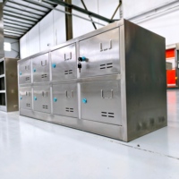Armoire à chaussures en acier inoxydable avec serrures séparées pour chaque porte, rangement pour chaussures du personnel d'usine