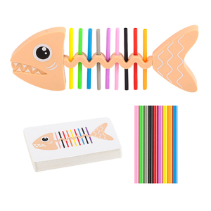 Juego de Mesa de Combinación de Colores con Diseño de Espina de Tiburón, Rompecabezas de Clasificación de Escritorio con Juego de Emparejamiento de Tarjetas, Juguete Educativo para el Aprendizaje Infantil - Product Image 1