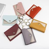 Porte-cartes mini portable en cuir PU GZL-x7 de la marque GZL, pochette de rangement pour cartes, porte-clés, vente en gros