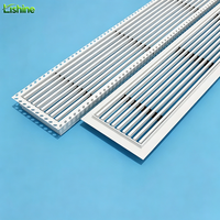 Diffuseur linéaire standard à fente rectangulaire, pré-encastré, monobloc, double couche, pour sortie d'air et ventilation, sans matériau.