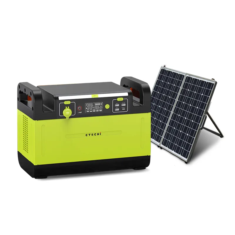 1276Wh Solar Generator 19V 66Ah Backup Battery Pack UPS 220V AC Outlet Solar Power Station Portable for Camping Emergency Rescue