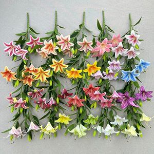 Arreglo de Lirios Artificiales de Meiyu Craft Flower Factory, Flores de Seda de 3 Cabezas, Realistas, para Decoración de Bodas y Hogar - Product Image 4
