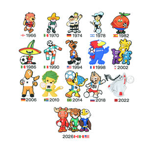 Colección de Mascotas de la Copa Mundial de la FIFA 1966-2026, 16 Piezas de Cuentas de PVC, Adornos Decorativos para Refrigerador, Coleccionables - Product Image 6