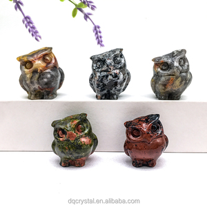 Bán Buôn Pha Lê 1.5Inch Mini Obsidian Cú Tay Tự Nhiên Khắc 3Cm Mini Rose Thạch Anh Dễ Thương Động Vật Cú Cho Bán - Product Image 5