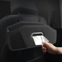 Organisateur de siège arrière en cuir pour voiture YECAI, poches suspendues multifonctionnelles pour lunettes de soleil, chargeurs, poubelle
