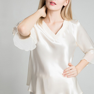 Factory Price Bulk <span class=keywords><strong>Hot</strong></span> <span class=keywords><strong>Sale</strong></span> Long Sleeve Sleepwear Pajama Milk Silk Nightwear Pajamas Set For Women - Product Image 5