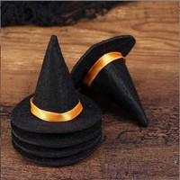YISUGAR Halloween Décoration Accessoires Mini Non-tissé Noir Sorcière Chapeaux Chapeau pour Elf Poupées Décoration