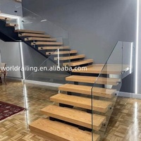 Escalier en L moderne YL METAL pour intérieur avec garde-corps en fil d'acier et verre, fabriqué en verre trempé, bois massif, marbre et acier inoxydable
