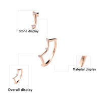 Bijoux de mode exquis en argent 925 personnalisé, zircon cubique, plaqué or rose anti-décoloration, pour femme, idéal pour les banquets