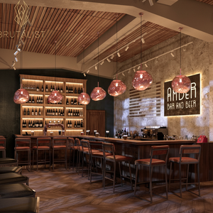 Conceptos de diseño de interiores de Bar y cafetería profesionales y únicos Diseño decorativo de mostrador de barra de cafetería - Product Image 1