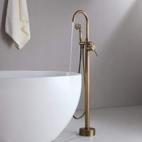 Ensemble de douche en laiton à poignée unique avec robinet en céramique et support au sol pour salles de bain modernes