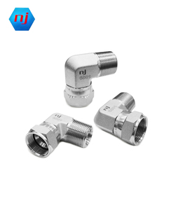 Raccords hydrauliques haute pression en acier inoxydable et acier au carbone, <span class=keywords><strong>mâle</strong></span> NPTF, <span class=keywords><strong>femelle</strong></span>, raccord évasé à 37 degrés, coudière pivotante JIC à 90 degrés - Product Image 1