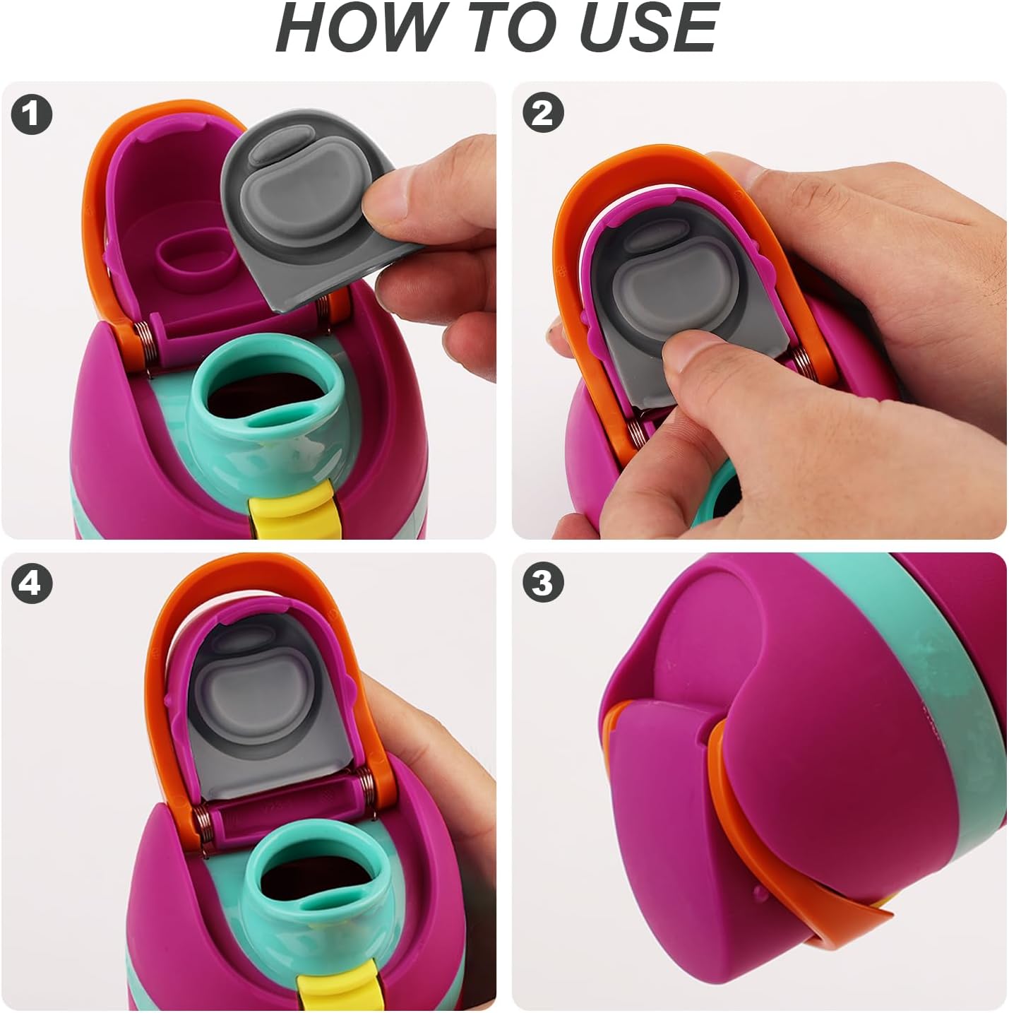 Owala FreeSip Compatible Stainless Steel Water Bottle Lid - View #9