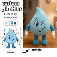 Fábrica de Peluches Personalizados, Muñeco de Peluche de Dibujos Animados con Forma de Gota de Agua, Mascota de Organización Ambiental, Peluches Personalizados
