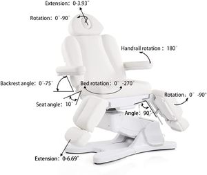 Table de massage électrique multifonctionnelle à 5 moteurs pour spa, dentisterie, tatouage, esthétique et soins du visage pour esthéticiennes - Product Image 5