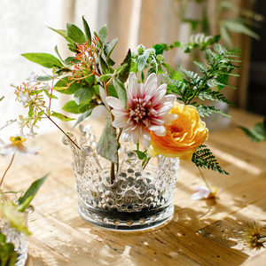 Bougeoir en verre à couronne en cristal d'inspiration européenne vintage, ornement décoratif de luxe pour les bijoux d'ambiance créative de Noël - Product Image 3