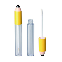 Tubes de brillant à lèvres de luxe rose argenté brillant dégradé, 2 tubes vides double face pour duo, conteneur unique pour brillant à lèvres