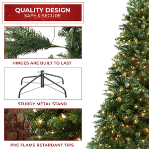 Árbol de Navidad Artificial de PVC Preiluminado de Alta Calidad de 210 cm con Luces LED Personalizables - Product Image 4