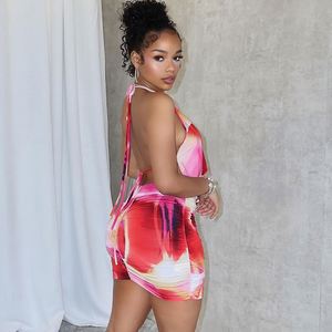 <span class=keywords><strong>HANO</strong></span> mujeres sexy Halter mini vestido estampado - Product Image 4