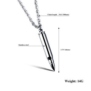 Colgante <span class=keywords><strong>de</strong></span> bala <span class=keywords><strong>de</strong></span> acero inoxidable Hip-Hop para hombre personalizado, collar <span class=keywords><strong>de</strong></span> urna <span class=keywords><strong>de</strong></span> cremación para <span class=keywords><strong>cenizas</strong></span>, recuerdo conmemorativo, joyería dominante - Product Image 6