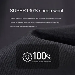 Guillomont len tinh khiết Nam phù hợp với kinh doanh sang trọng bán lanh lót cao cấp màu đen chú rể váy cưới moq 2 miếng - Product Image 3