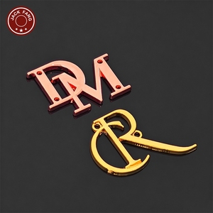 JACK FANG Custom Metal 3D Embossed Logo Labels For Garment Rectangle Laser Cut Gold Rose Gold <b>Names</b> <b>Tags</b> - Product Image 5