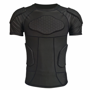 YOUNGSON Youngson Maillot de rugby personnalisable avec protection intégrale, rembourrages d'épaule en EVA, noir, compressif et entièrement ajustable - Product Image 4