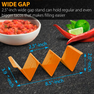 ที่วางทาโก้สำหรับครัว วางทาโก้ได้ 3 ชิ้น ทำจากพลาสติกแข็ง ชุดถาดเสิร์ฟสำหรับงานปาร์ตี้ สำหรับทาโก้เปลือกแข็งและเปลือกอ่อน ตอร์ติญ่า - Product Image 2