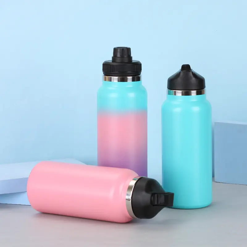 Factory Hot Selling Spray Gradient Large Capacity Double Insulation Stainless Steel Vacuum Thermos Kids Water Bottle