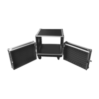 Boîtier ICTC en aluminium bleu et jaune de haute qualité, 10u, avec 4 roues, nouveau,