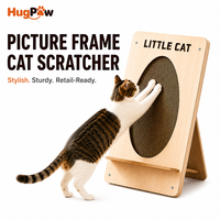 Griffoir pour chat de style cadre avec insert en carton remplaçable, planche à gratter inclinée à 15 degrés pour chats d'intérieur