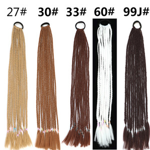 Perruque synthétique tressée à la main <span class=keywords><strong>africaine</strong></span> pour femme, cheveux au crochet, queue de cheval effet décoiffé, 50g, soie haute température à trois brins, double tissage à la machine - Product Image 4