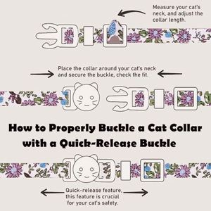 Cute Flower Pendant Kitten <b>Collar</b> <b>Cats</b> Festive Pet Supplies for New Year and Thanksgiving - Product Image 3