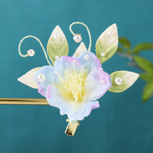 Nouvelle épingle à cheveux classique de style chinois avec dégradé de fleurs violettes, coiffe pour robe de mariée, cheongsam rétro de style chinois - Product Image 4