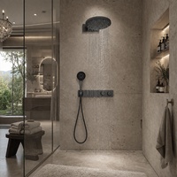 Ensemble de douche thermostatique en laiton avec jets de massage, modes de pulvérisation doux, finition personnalisable, mitigeur de douche encastré pour salle de bain