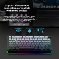 WK75 New Factory Direct Tri-mode RGB LED 75% Mechanical Keyboard USB Type-C PBT Keycaps Kailh Red Switch Wireless PC Gaming