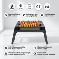 Barbecue au charbon de bois portable multifonctionnel pliable sans fumée en fer, vente en gros d'usine, pour BBQ et fêtes en extérieur, personnalisable