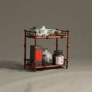 Bamboo <b>Tea</b> <b>Stand</b> Storage Rack Rectangle Standing Type <b>Tea</b> Ceremony Accessories - Product Image 1
