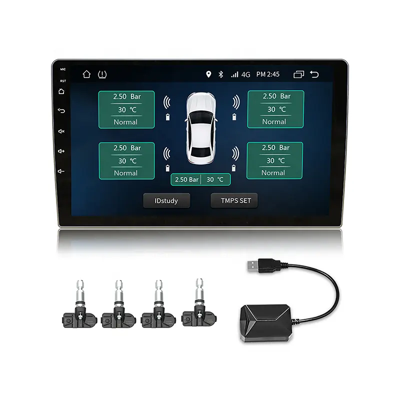 Plug and Play sistema di monitoraggio della pressione dei pneumatici per auto USB TPMS sensore interno per lettori multimediali Android