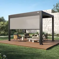 Pergola à lames orientables en alliage d'aluminium haute résistance, résistante aux ouragans, réglable, imperméable, écologique et avec revêtement poudré