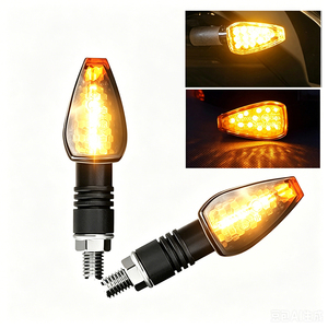Bullet Amber LED Motorcycle Turn Signal <b>Lights</b> Black Housing Mini Motorbike Modified Indicator Blinker Lamps - Product Image 2