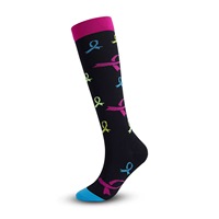 Chaussettes de compression personnalisées en gros avec impression mignonne, compression graduée 15-20/20-30 mmHg, pour hommes et femmes, course à pied et voyage