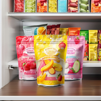 Sacs d'emballage personnalisés en PE mat réutilisables avec fermeture éclair, résistants à l'humidité, de qualité alimentaire, pour bonbons et nouilles séchées