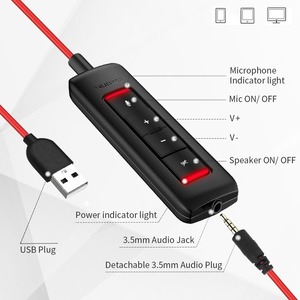 Auriculares de Oficina con Cable NUBWO HW01 con Micrófono con Reducción de Ruido, Controlador de Audio USB y Conector de 3.5mm para Call Center - Product Image 5