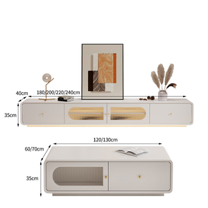 Meuble TV moderne de style moderne en bois de luxe pour salon, console multimédia, meuble TV, unité TV, armoire - Product Image 6