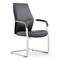 Chaise de bureau moderne en cuir ergonomique, chaise de direction de luxe, chaise de visiteur confortable pivotante en PU avec roulettes